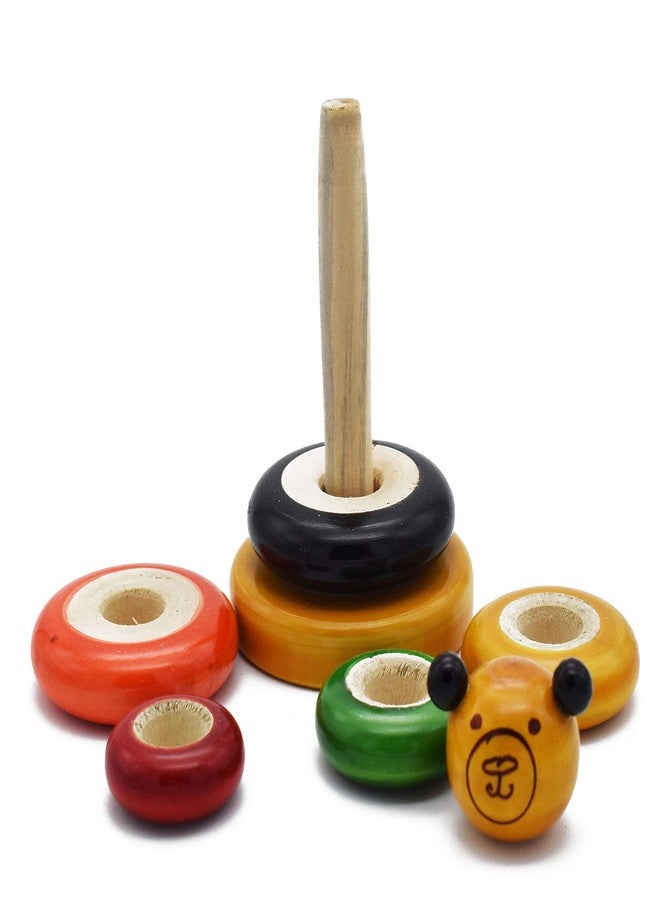 justhandmade Just Handmade Wooden Kitchen Toy Set | Ring Stacker for Kids (Combo of 2) - Image 2